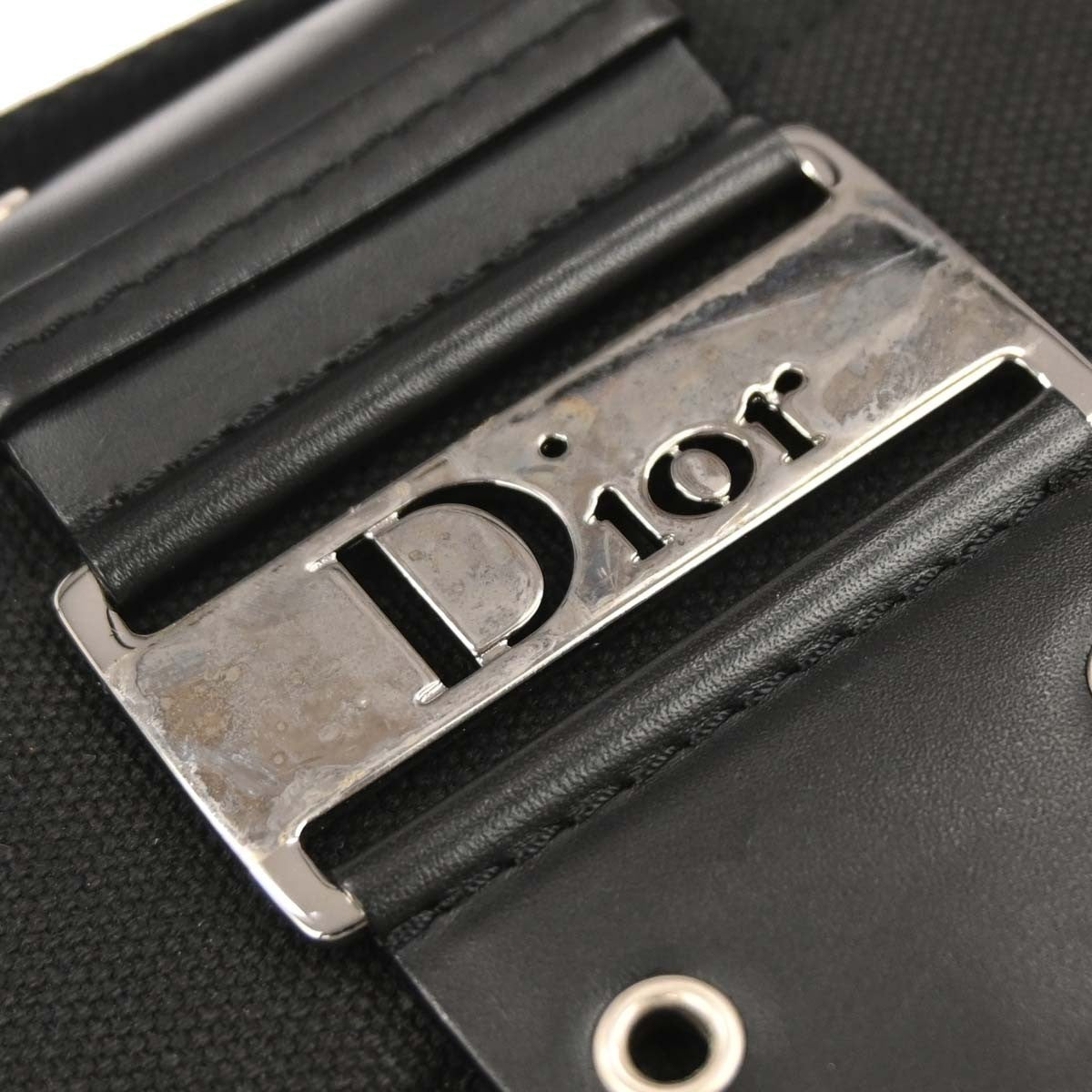 Christian Dior Vintage Street Chic Columbus Shoulder Bag Canvas Black Canvas Shoulder Bag Bag (Pre-Owned)
