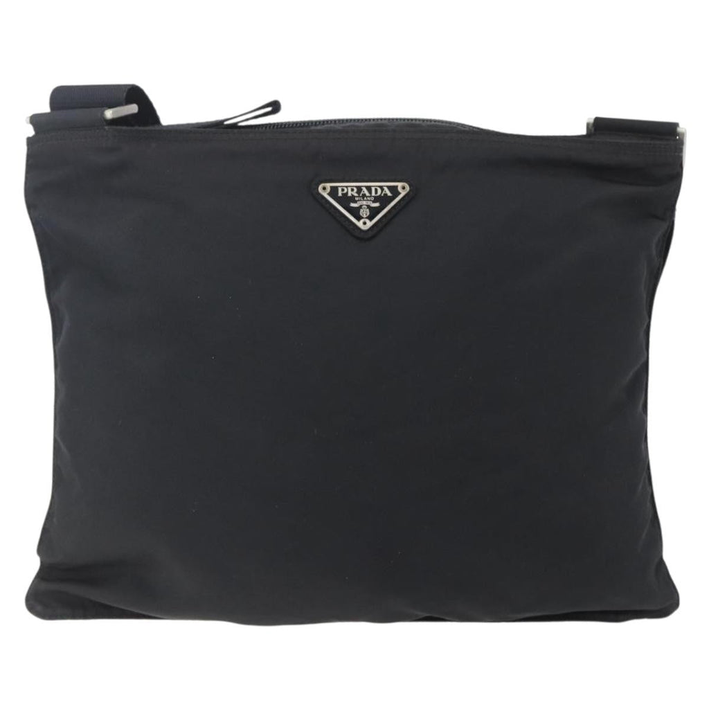Prada Flat Messenger Bag Tessuto Black Nylon Shoulder Bag Bag