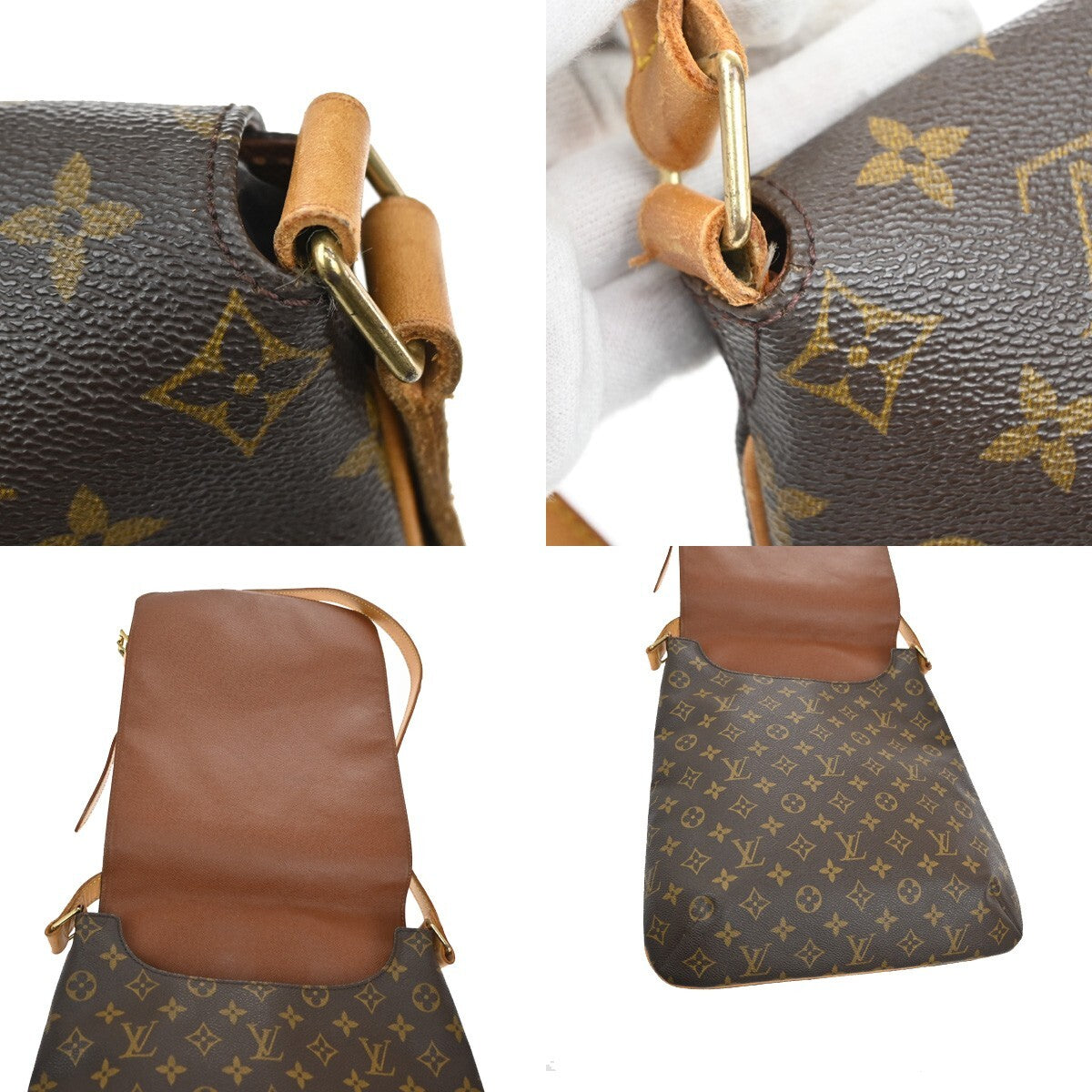 Louis Vuitton Musette Handbag Monogram Canvas Brown Leather Shoulder Bag