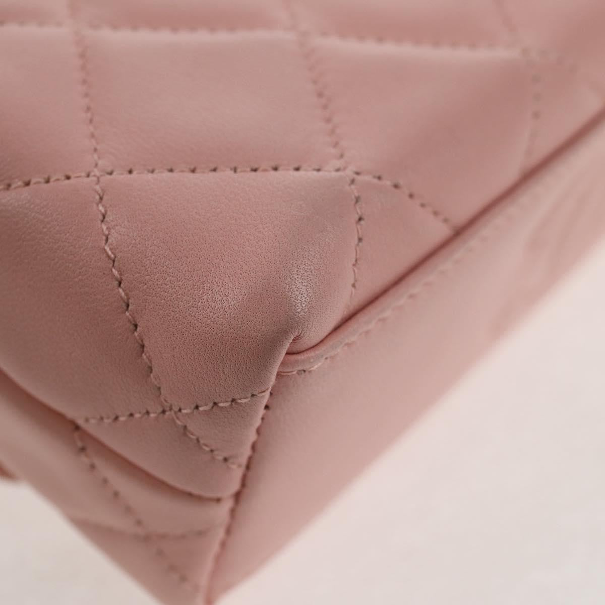 Chanel Vintage Camellia Flap Bag Quilted Lambskin Pink Leather Bag