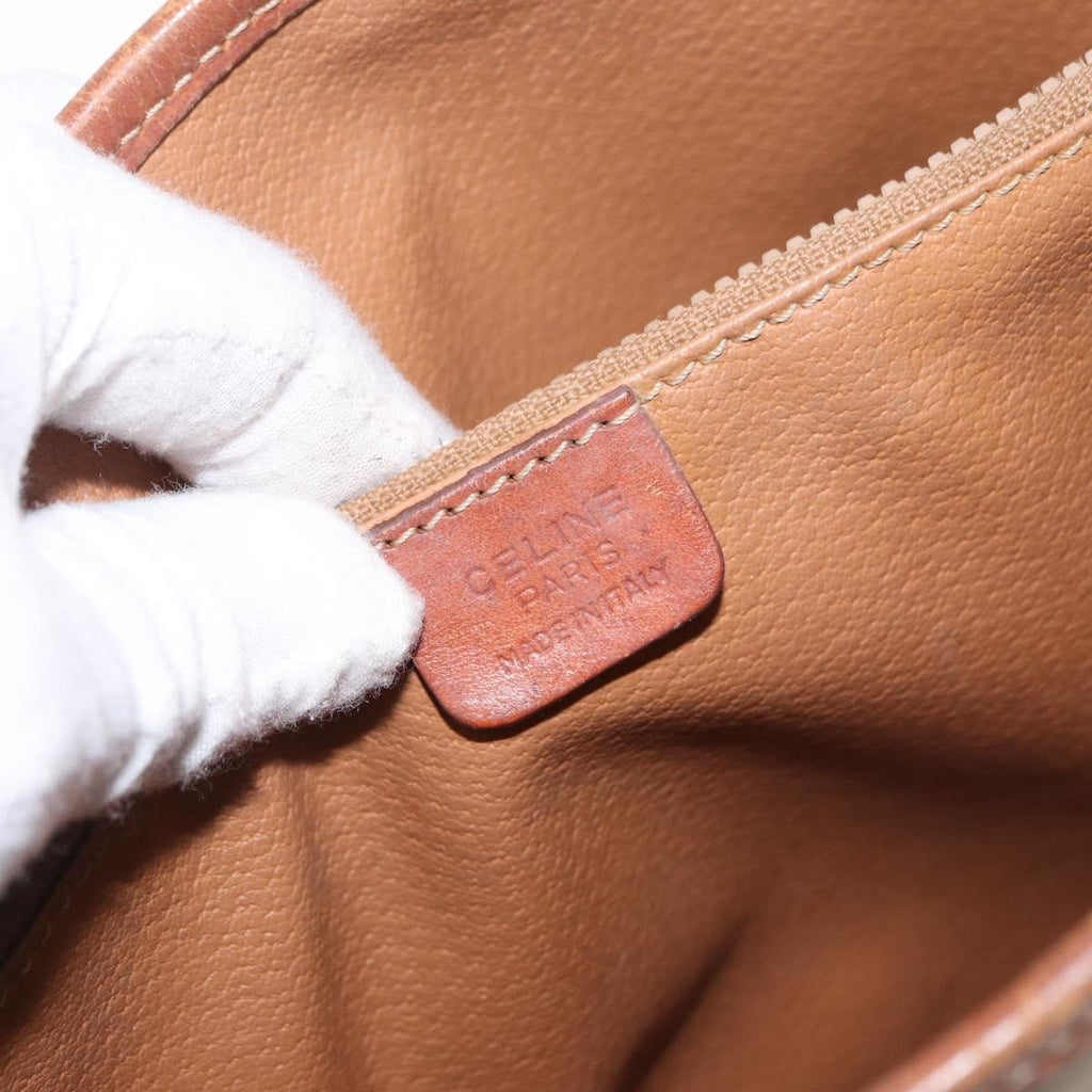 Celine Vintage Macadam Tote Bag Canvas And Leather Beige Canvas Tote Bag Bag