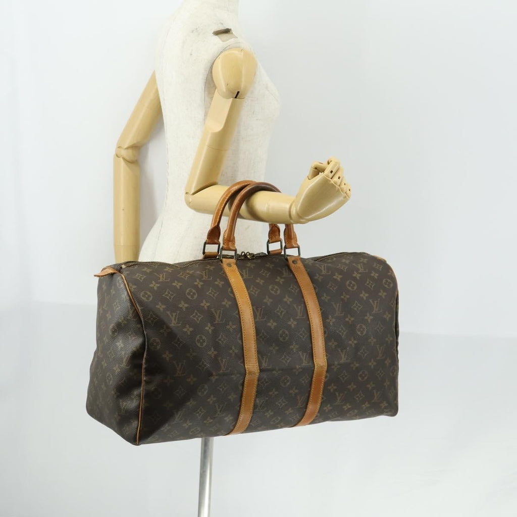 Louis Vuitton Keepall Bag Monogram Canvas Brown Canvas Travel Bag