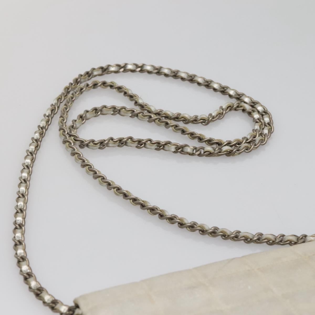 Chanel Travel Line Wallet On Chain Quilted Nylon Silver Nylon Bag
