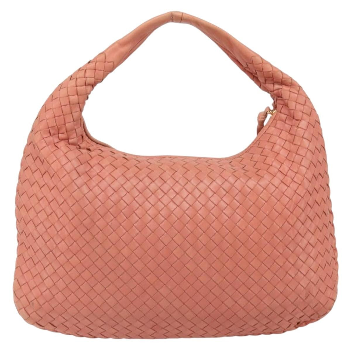 Bottega Veneta Veneta Hobo Intrecciato Nappa Pink Leather Handbag