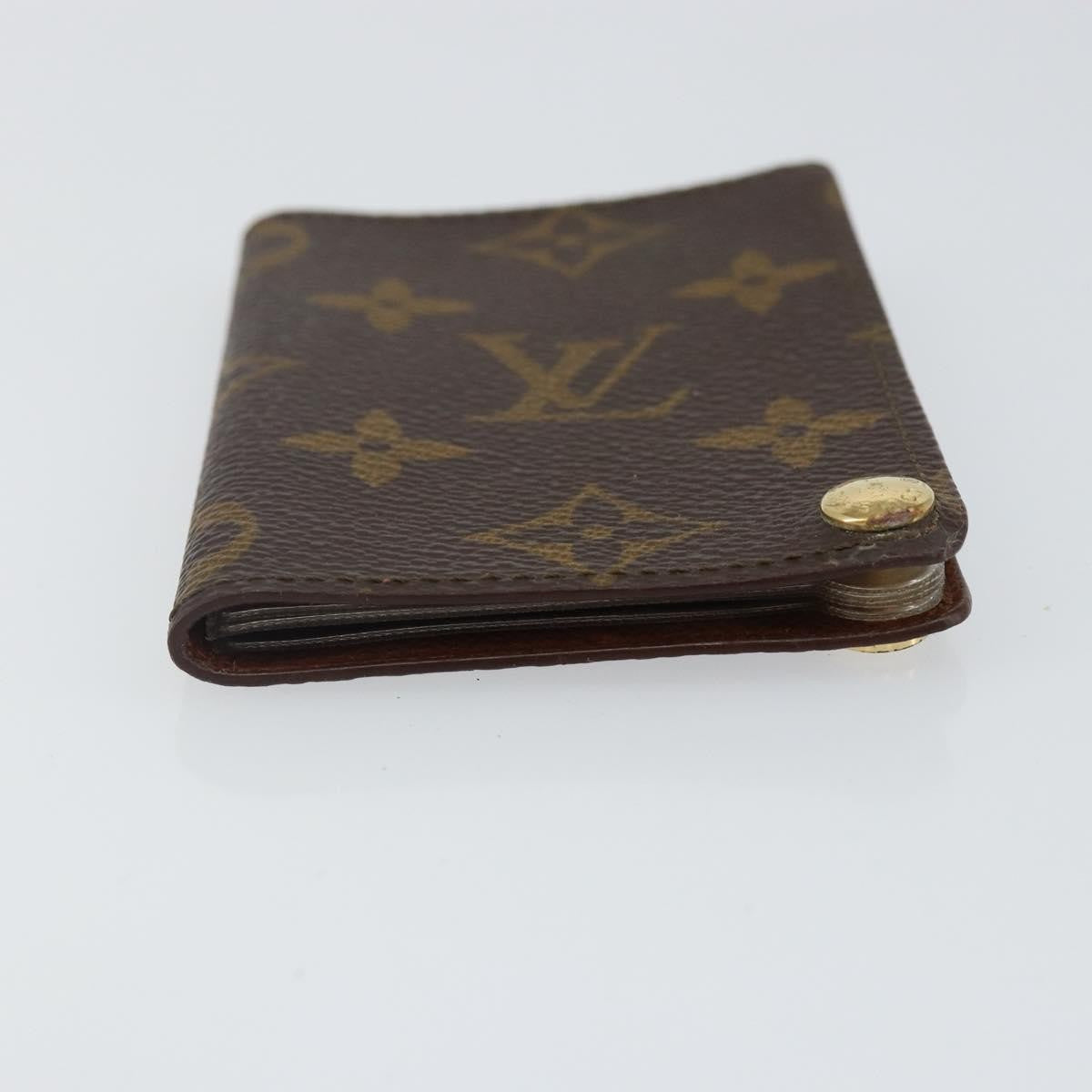 Louis Vuitton Porte Cartes Pression Card Case Monogram Canvas Brown Canvas Card Holders Accessory