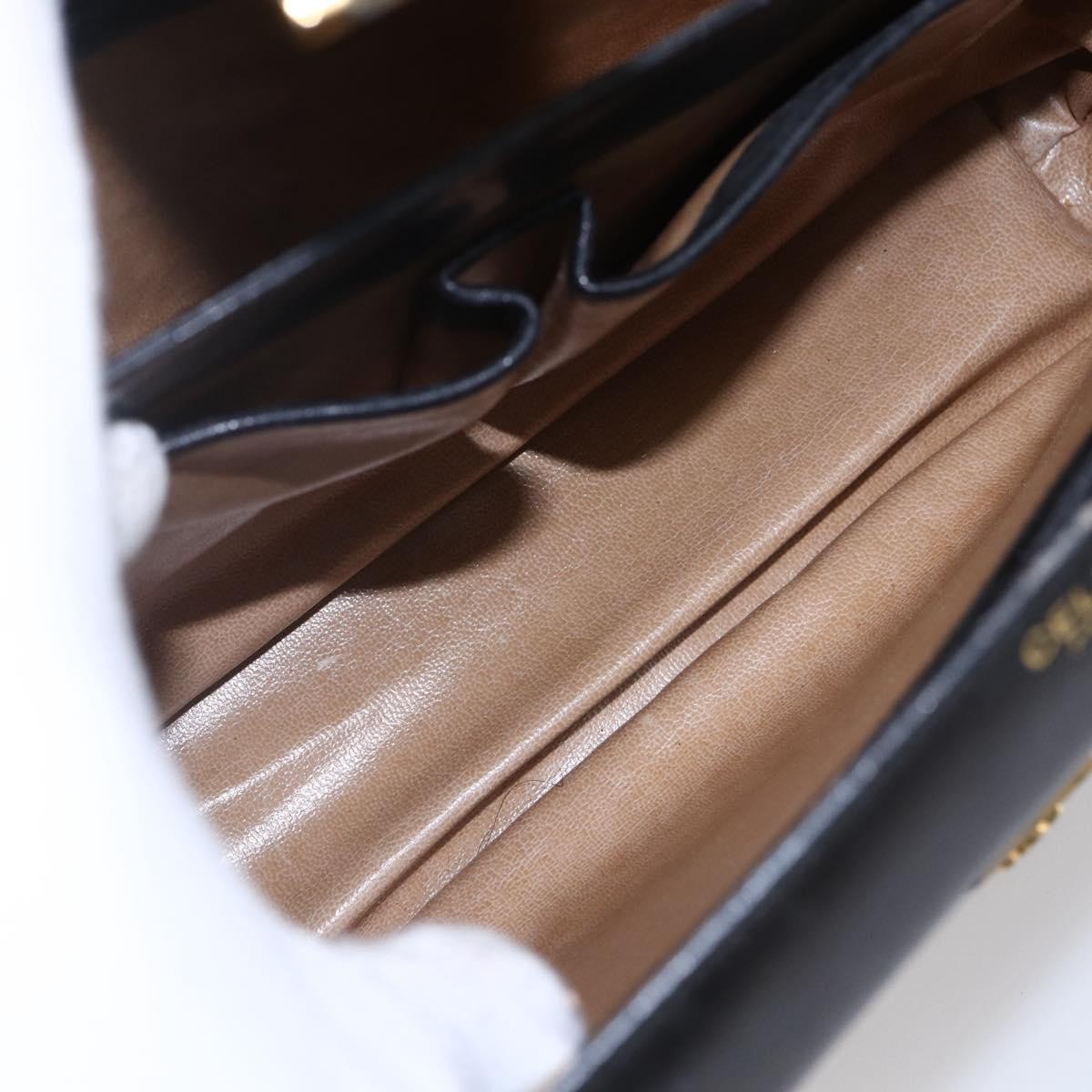 Celine Vintage Shoulder Bag Leather Black Leather Shoulder Bag Bag