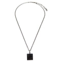 Chanel Square Cc Pendant Resin Black Plastic Necklace Jewelry