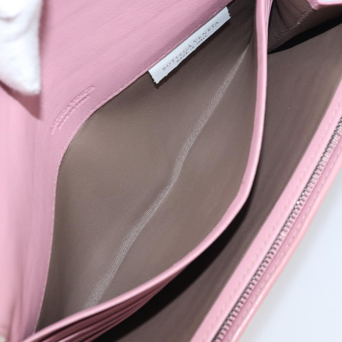 Bottega Veneta Intrecciato Long Zip  Wallet Leather Pink Leather Wallets Accessory