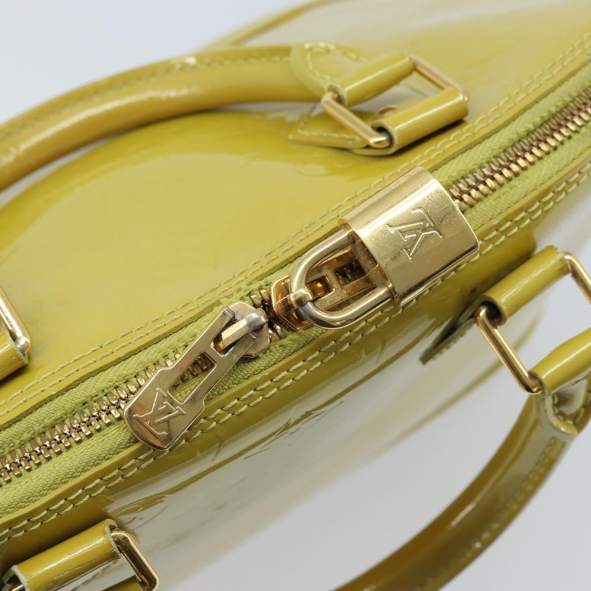 Louis Vuitton Alma Handbag Monogram Vernis Green Patent_Leather Handbag