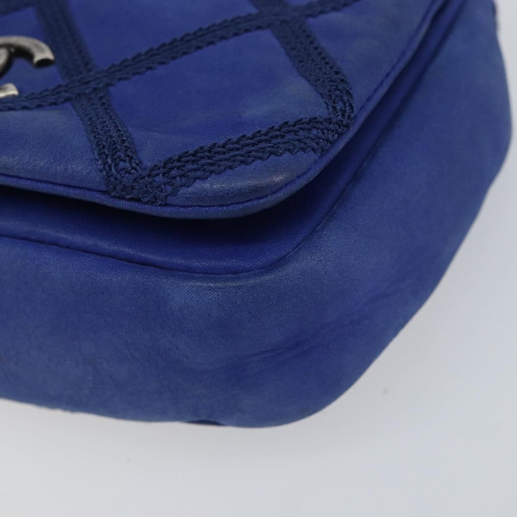 Chanel Diamond Stitch Chain Flap Bag Quilted Iridescent Calfskin Blue Leather Shoulder Bag Bag