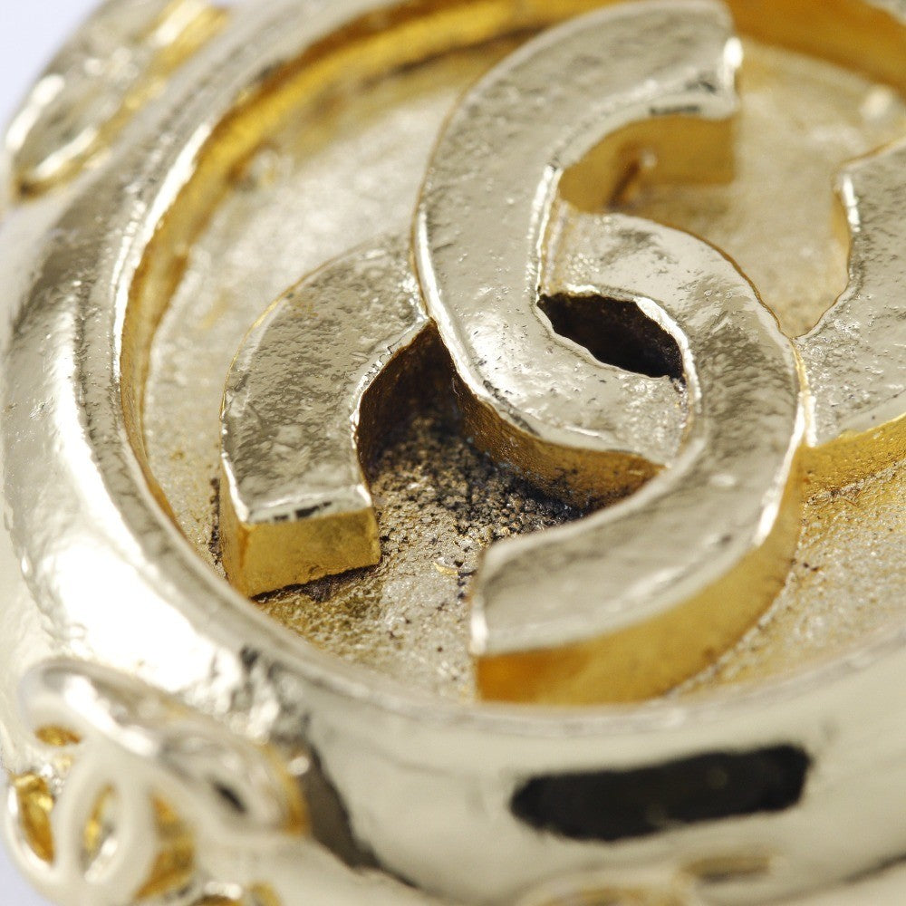 Chanel Vintage Cc Clip-On Earrings Metal Gold Gold_Plated Earrings Jewelry