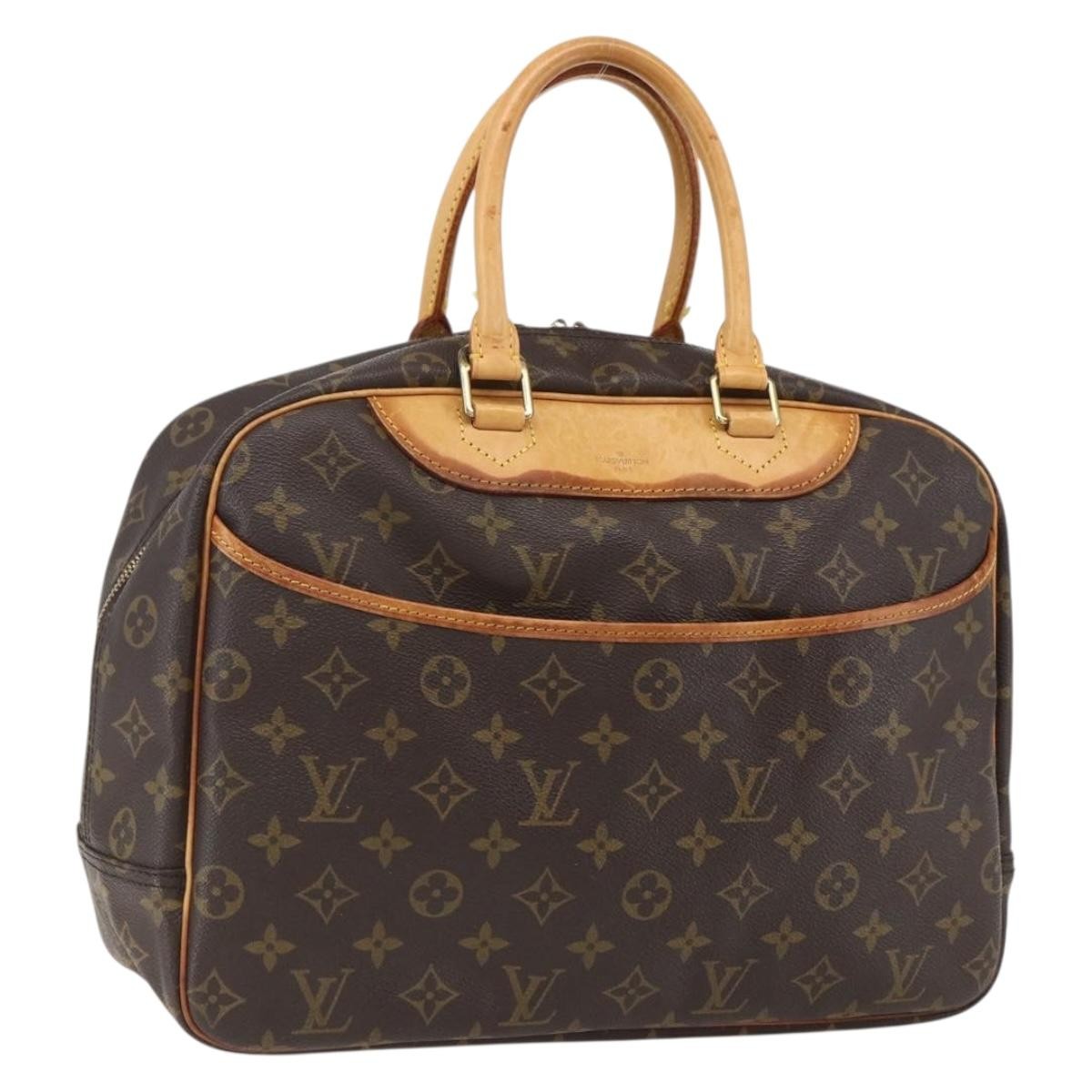Louis Vuitton Deauville Handbag Monogram Canvas Brown Canvas Handbag