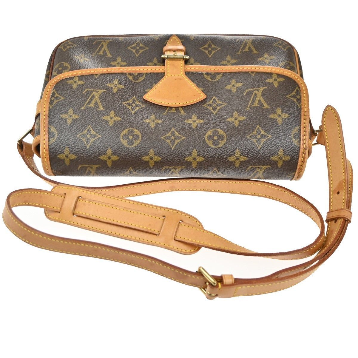 Louis Vuitton Sologne Handbag Monogram Canvas Brown Canvas Shoulder Bag