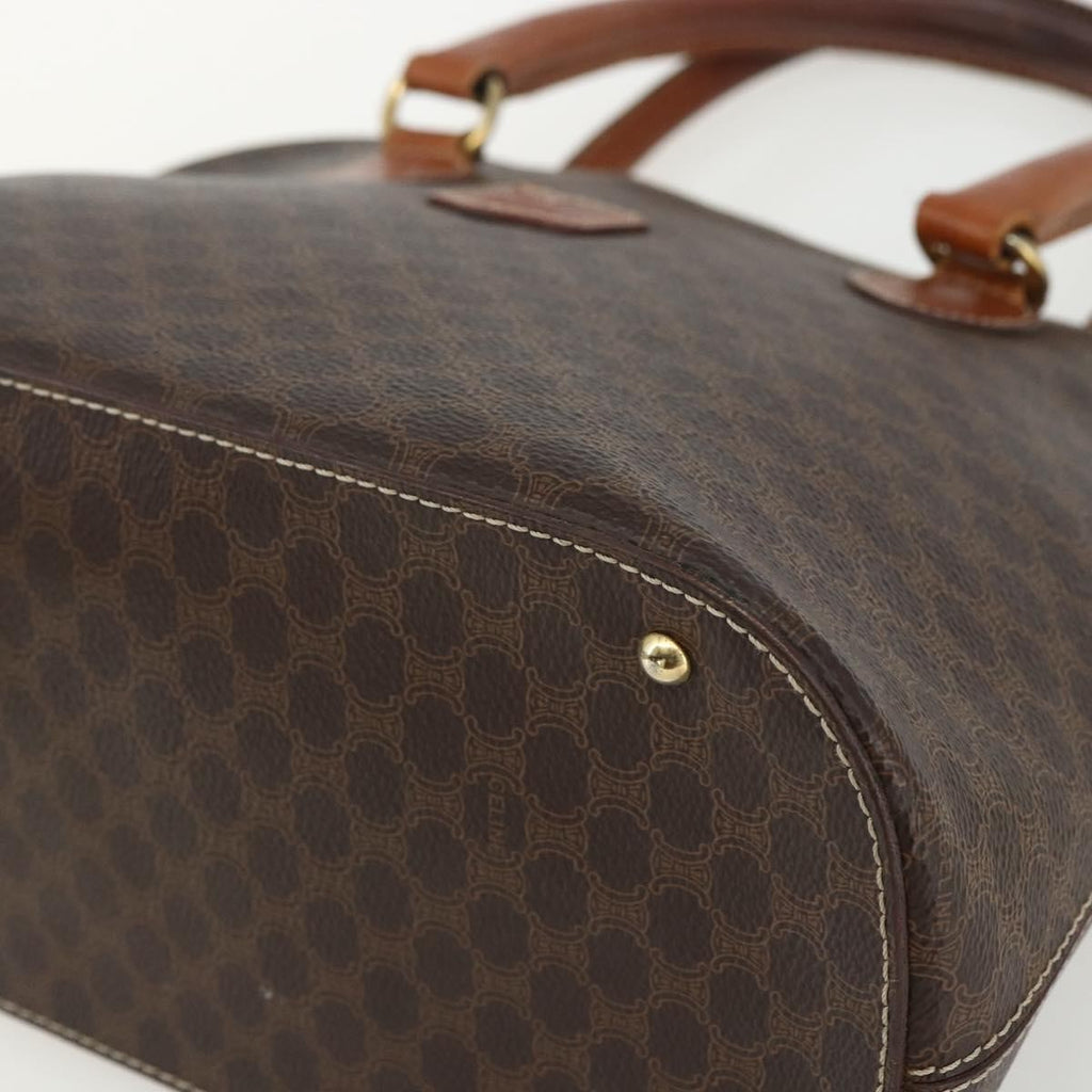 Celine Vintage Macadam Handbag Canvas And Leather Brown Canvas Handbag