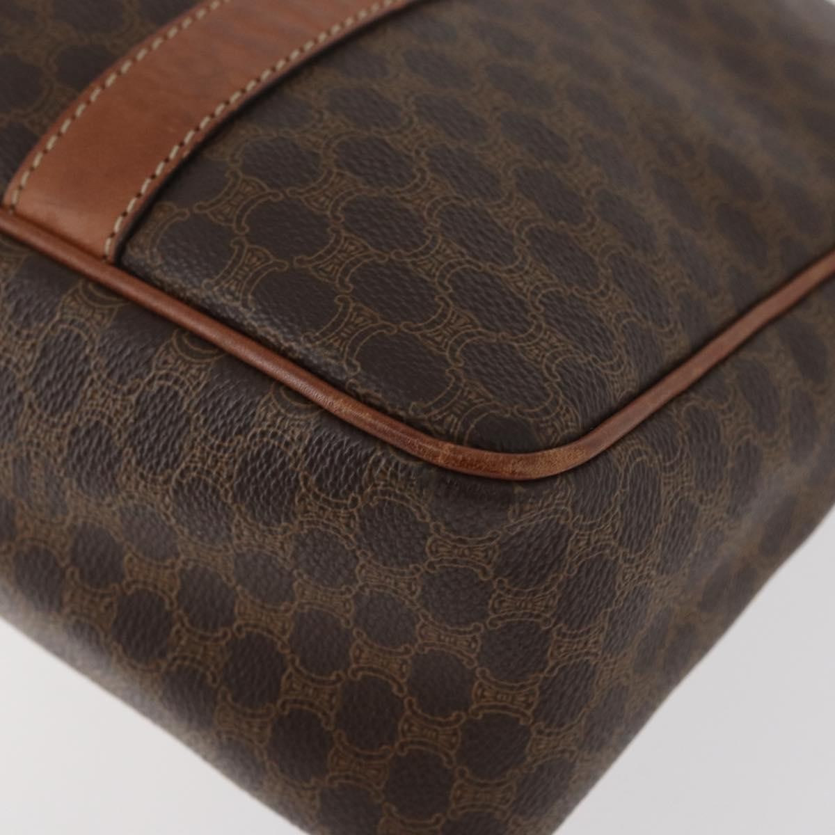 Celine Vintage Macadam Handbag Canvas And Leather Brown Canvas Handbag