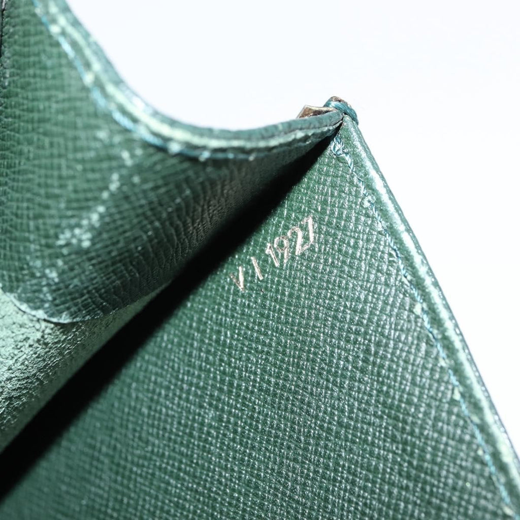Louis Vuitton Serviette Kourad Briefcase Taiga Leather Green Leather Briefcase Bag