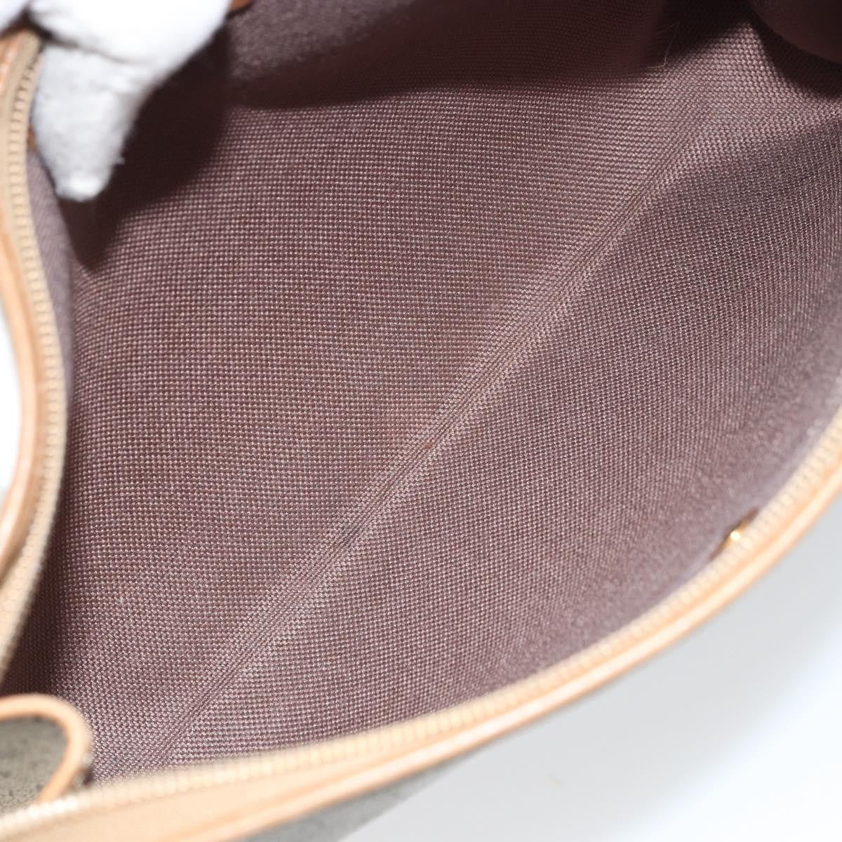 Christian Dior Vintage Honeycomb Zip Pouch Canvas And Leather Beige Canvas Clutche & Pouche Bag (Pre-Owned)