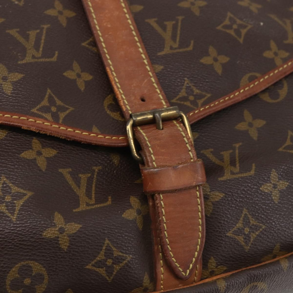 Louis Vuitton Saumur Handbag Monogram Canvas Brown Canvas Shoulder Bag