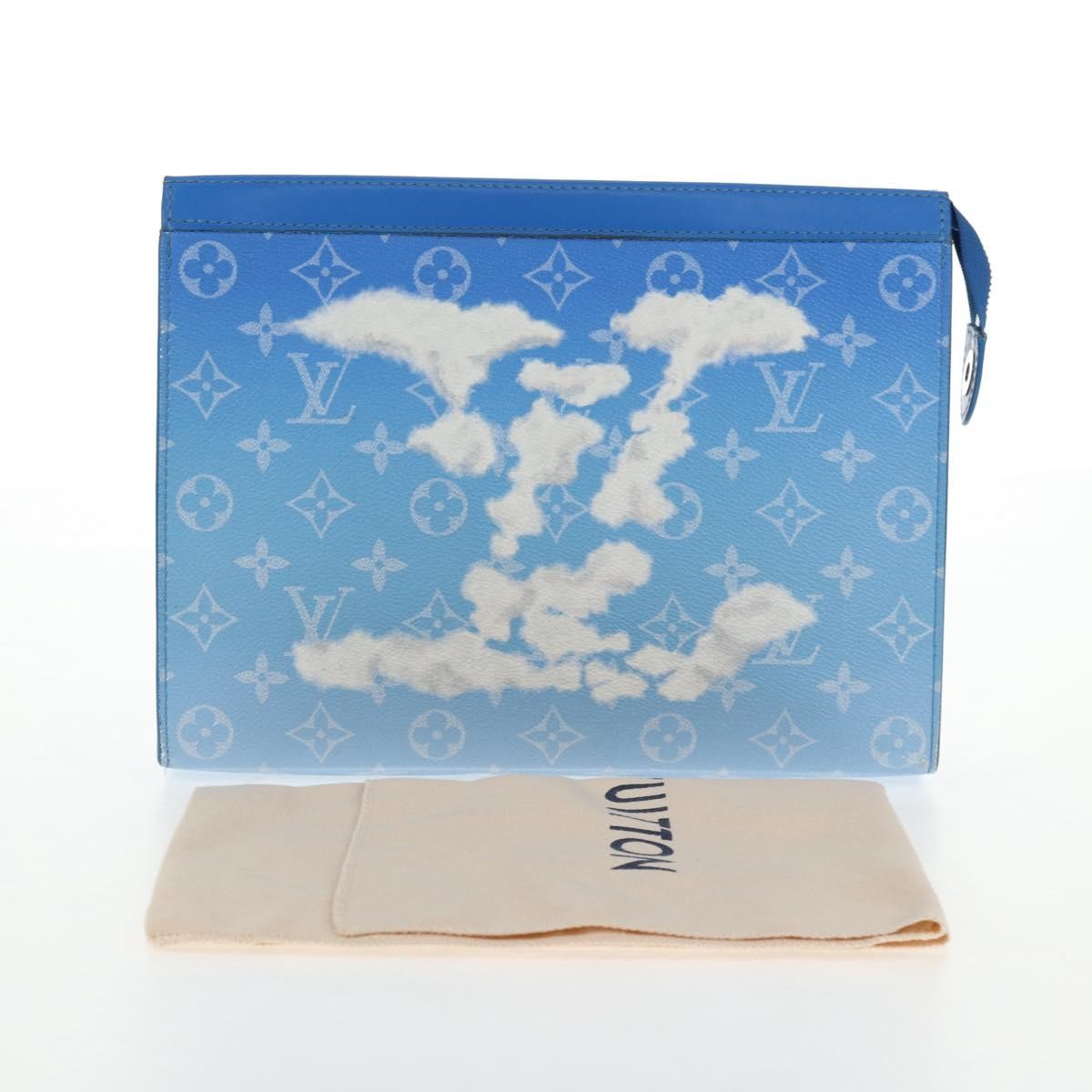 Louis Vuitton Pochette Voyage Limited Edition Monogram Clouds Blue Pvc Bag