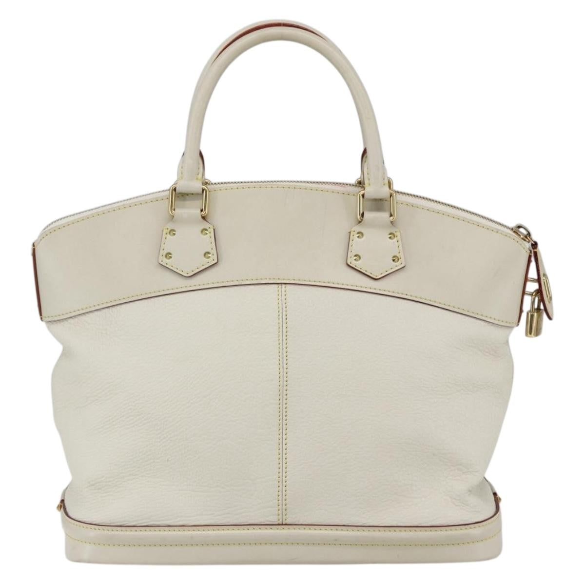 Louis Vuitton Suhali Lockit Handbag Leather White Leather Handbag