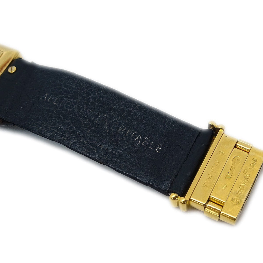 Chanel Mademoiselle Quartz Watch Yellow Gold With Diamond Bezel Watch