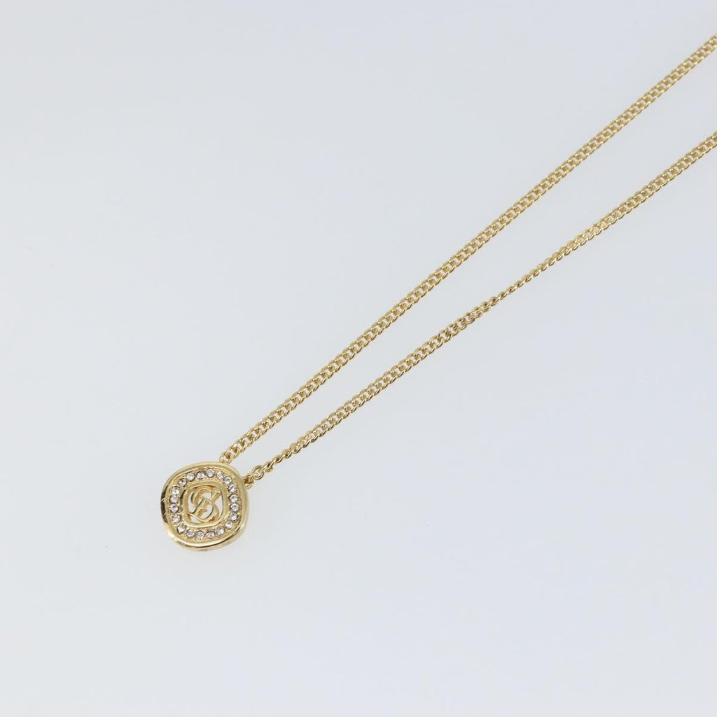 Christian Dior Cd Pendant Necklace Metal And Crystals Gold Metal Jewelry (Pre-Owned)