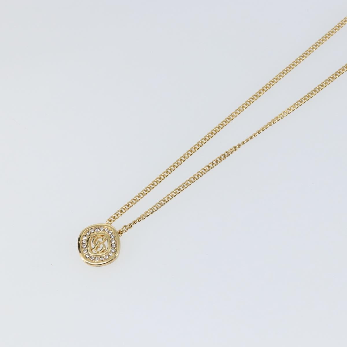 Christian Dior Cd Pendant Necklace Metal And Crystals Gold Metal Jewelry (Pre-Owned)