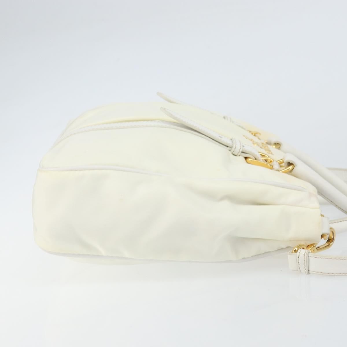 Prada Vintage Tote Tessuto With Leather White Nylon Tote Bag Bag