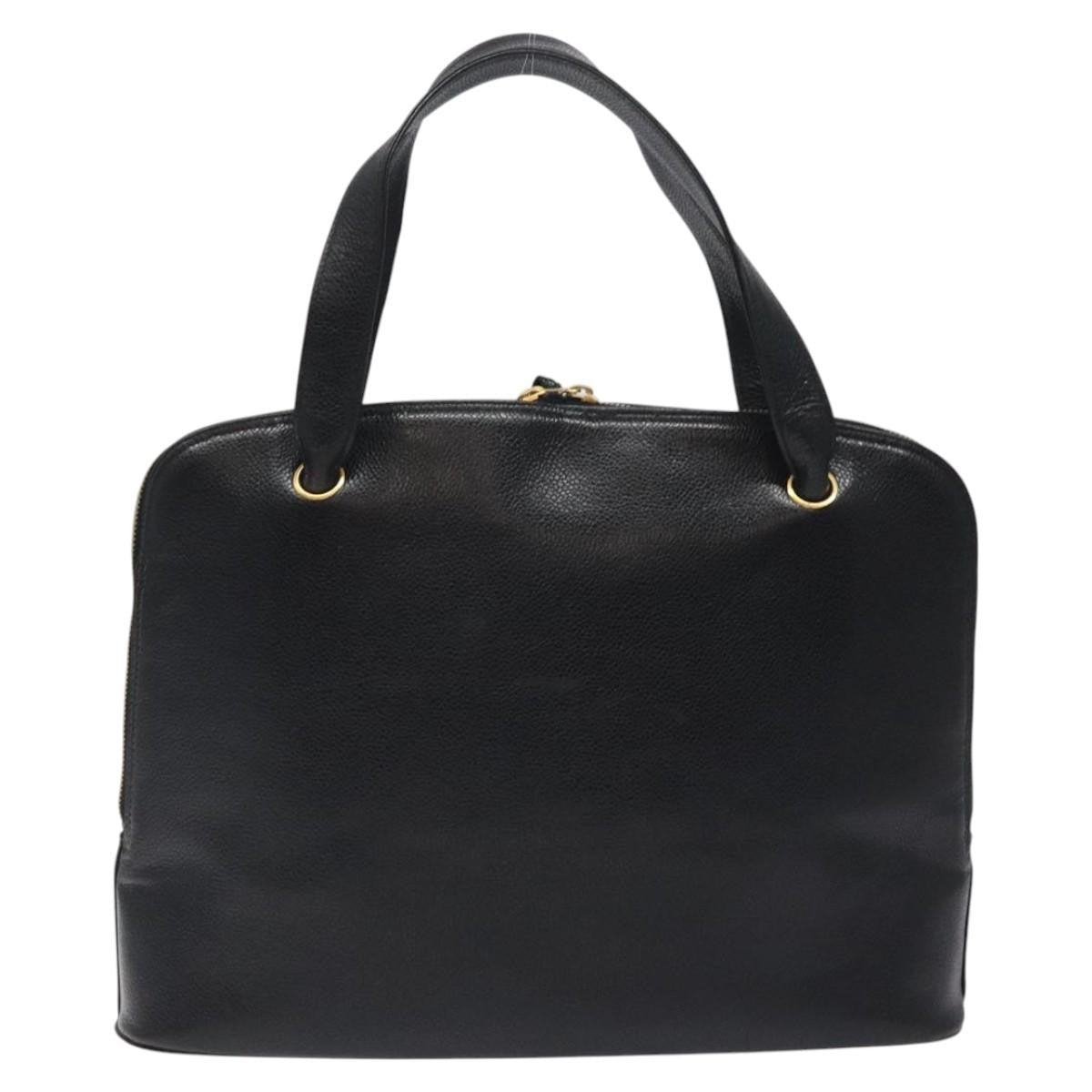 Chanel Vintage Cc Dome Bag Caviar Black Calfskin Handbag