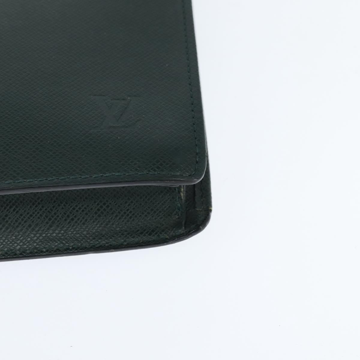 Louis Vuitton Serviette Kourad Briefcase Taiga Leather Green Leather Briefcase Bag