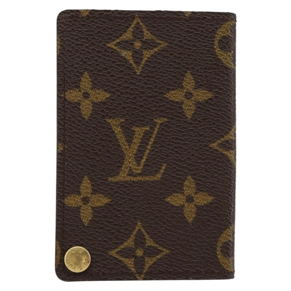 Louis Vuitton Porte Cartes Pression Card Case Monogram Canvas Brown Canvas Card Holders Accessory