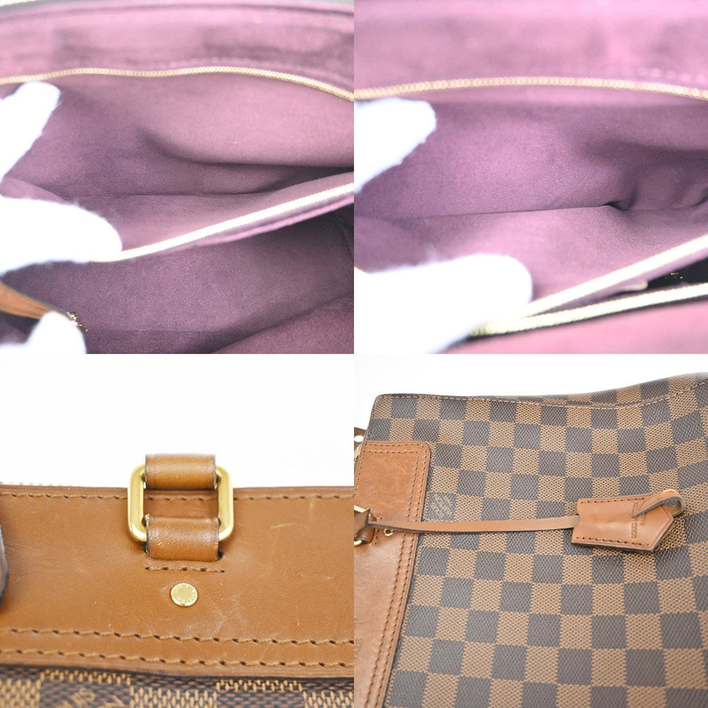 Louis Vuitton Greenwich Bag Damier Brown Leather Handbag