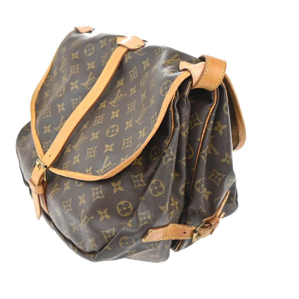 Louis Vuitton Saumur Handbag Monogram Canvas Brown Canvas Shoulder Bag