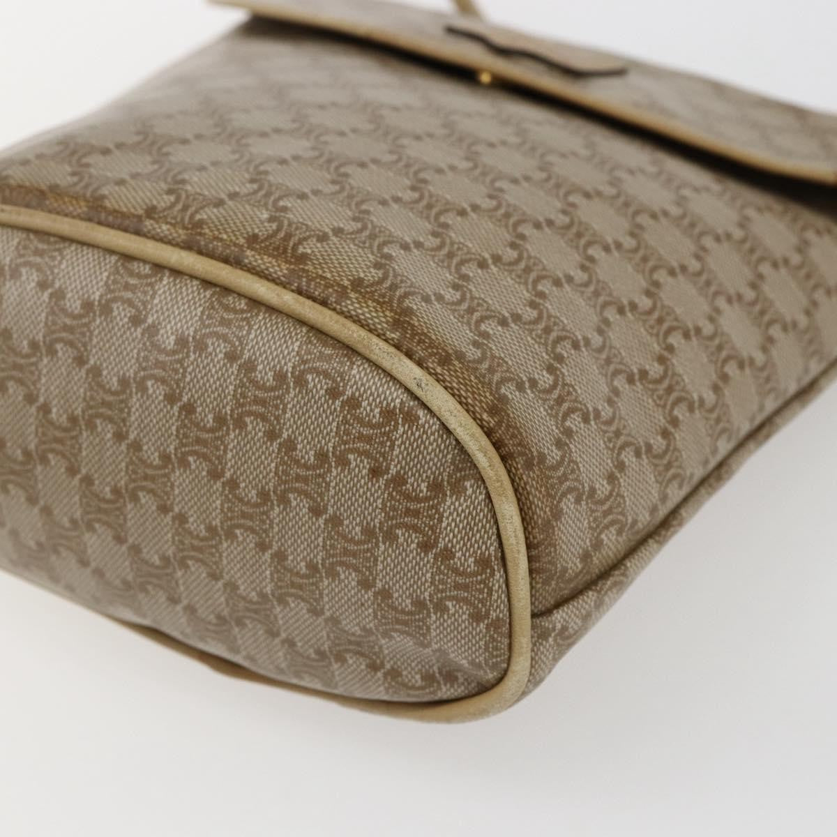 Celine Vintage Macadam Shoulder Bag Canvas Beige Canvas Shoulder Bag Bag