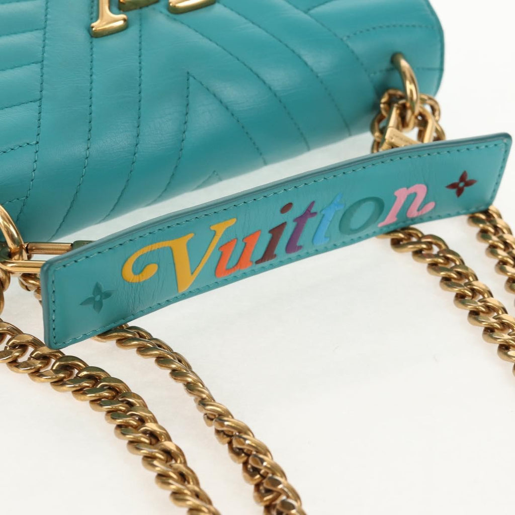 Louis Vuitton New Wave Chain Bag Quilted Leather Blue Leather Shoulder Bag