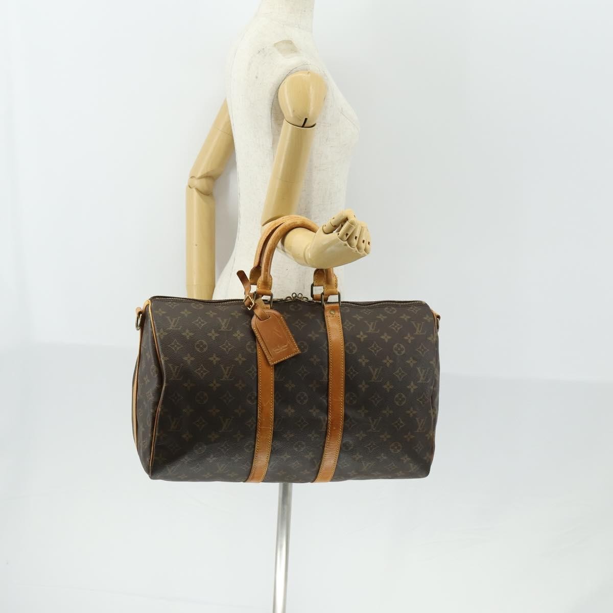 Louis Vuitton Keepall Bandouliere Bag Monogram Canvas Brown Canvas Travel Bag