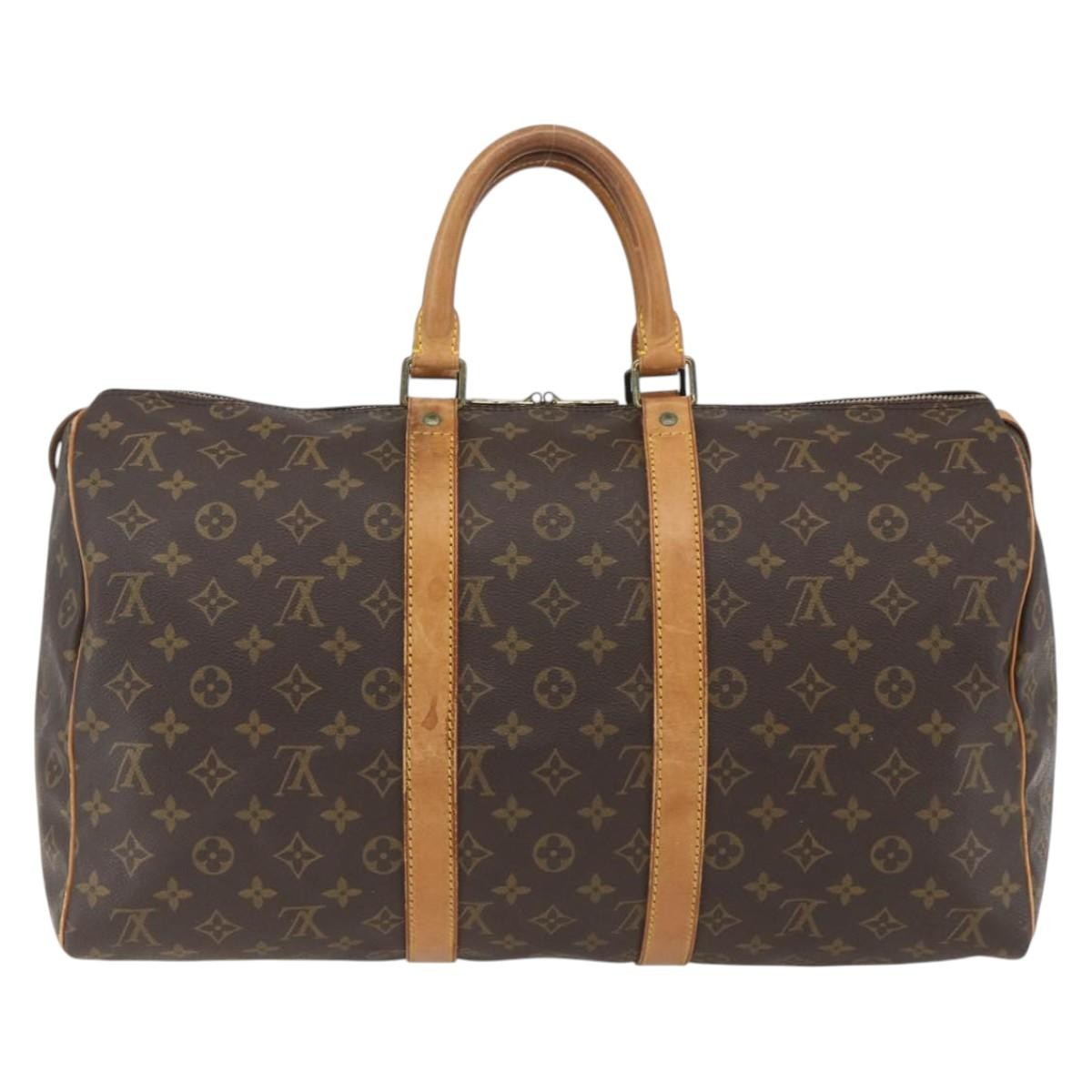 Louis Vuitton Keepall Bag Monogram Canvas Brown Canvas Travel Bag