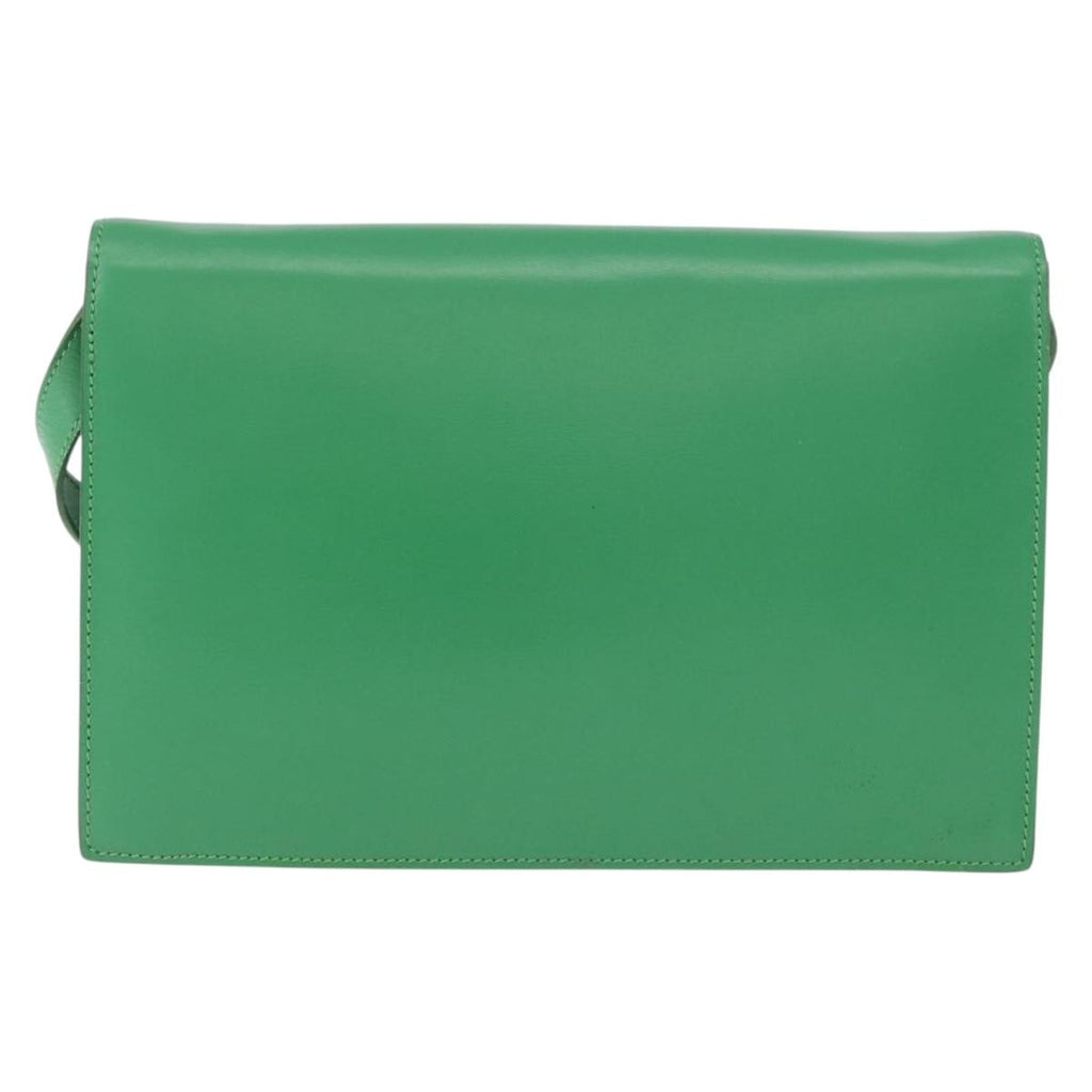 Celine Circle Logo Shoulder Bag Leather Green Leather Shoulder Bag Bag