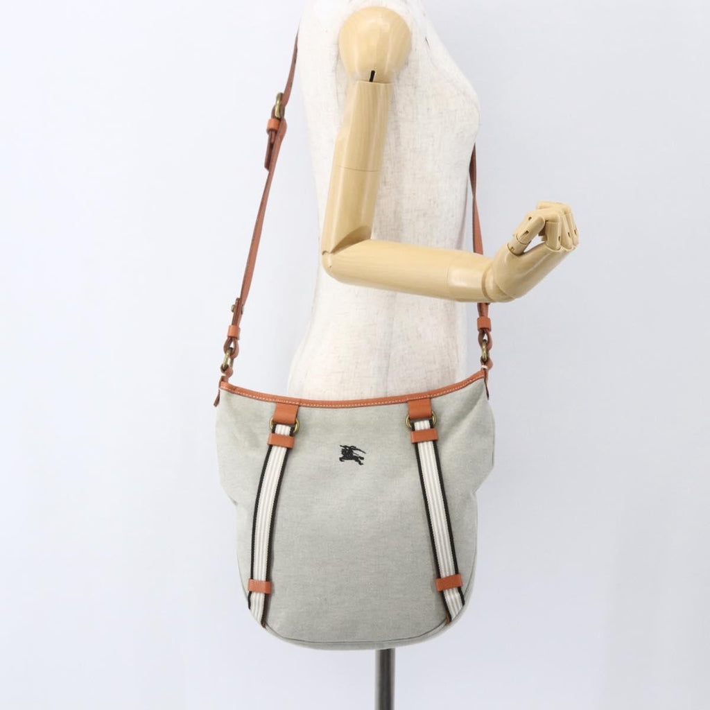 Burberry Blue Label Shoulder Bag Canvas Gray Canvas Shoulder Bag