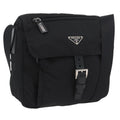 Prada Buckle Messenger Bag Tessuto Black Nylon Shoulder Bag Bag