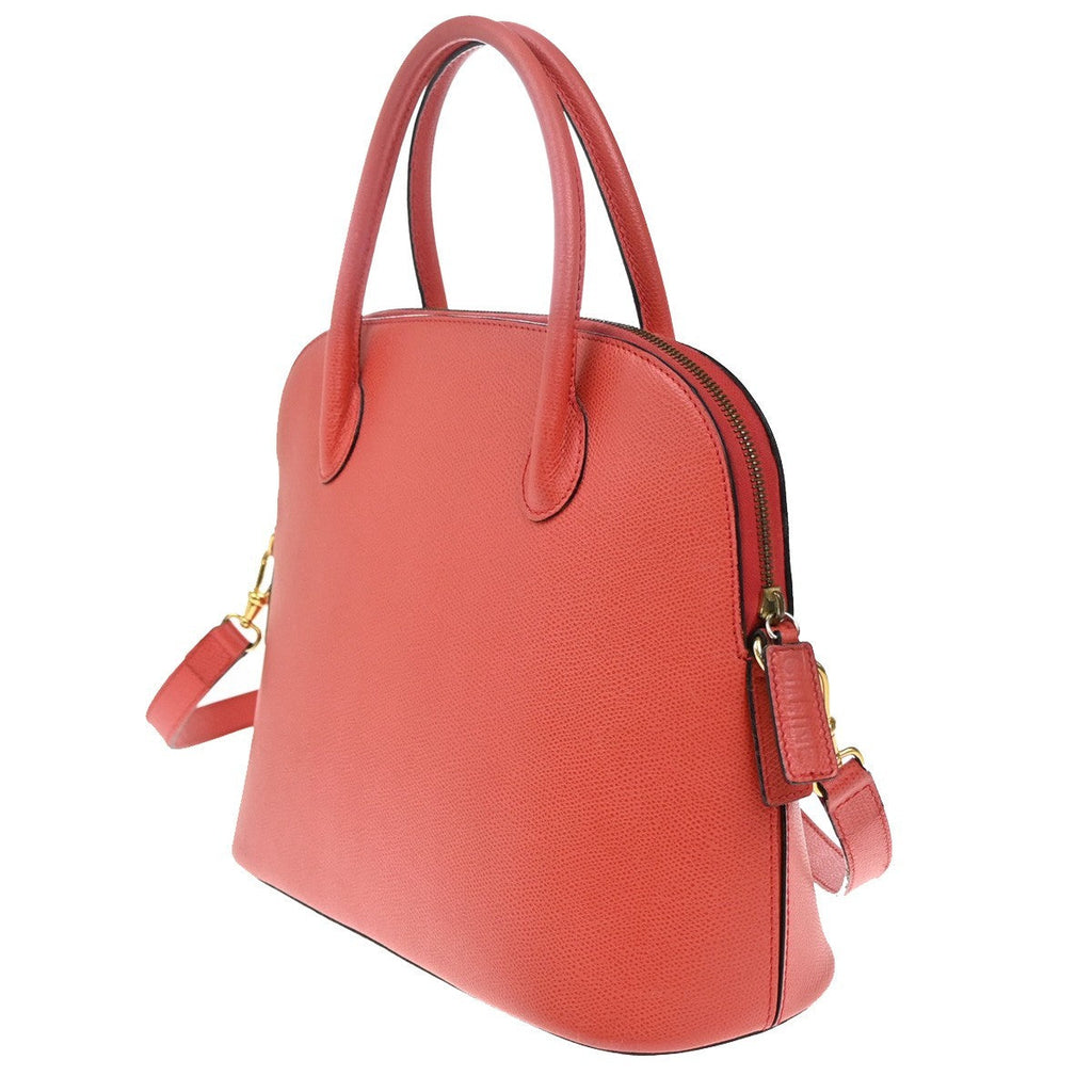 Celine Vintage Convertible Bowler Bag Leather Red Leather Handbag