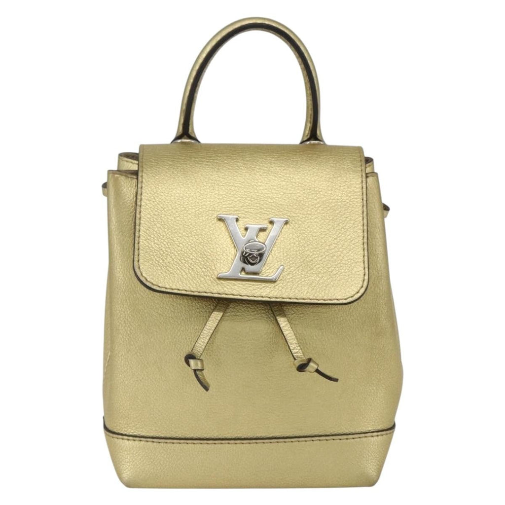 Louis Vuitton Lockme Backpack Leather Gold Leather Backpack Bag