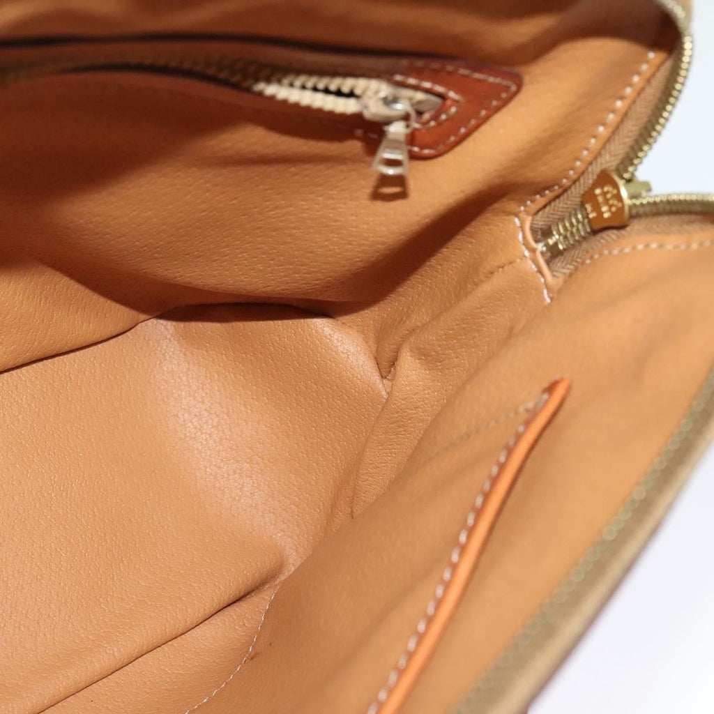 Celine Vintage Macadam Handbag Canvas Beige Canvas Handbag