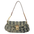Louis Vuitton Pleaty Raye Handbag Striped Monogram Denim Blue Denim_Jeans Shoulder Bag