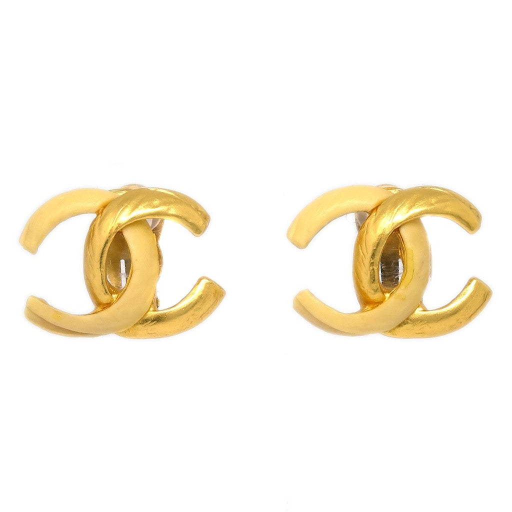 Chanel Cc Clip-On Earrings Metal Gold Gold_Plated Earrings Jewelry
