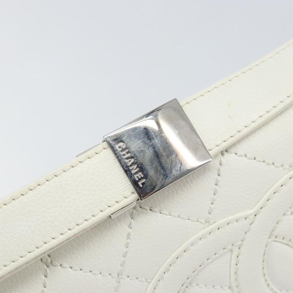 Chanel Vintage Timeless Cc Adjustable Shoulder Bag Quilted Calfskin White Leather Shoulder Bag Bag