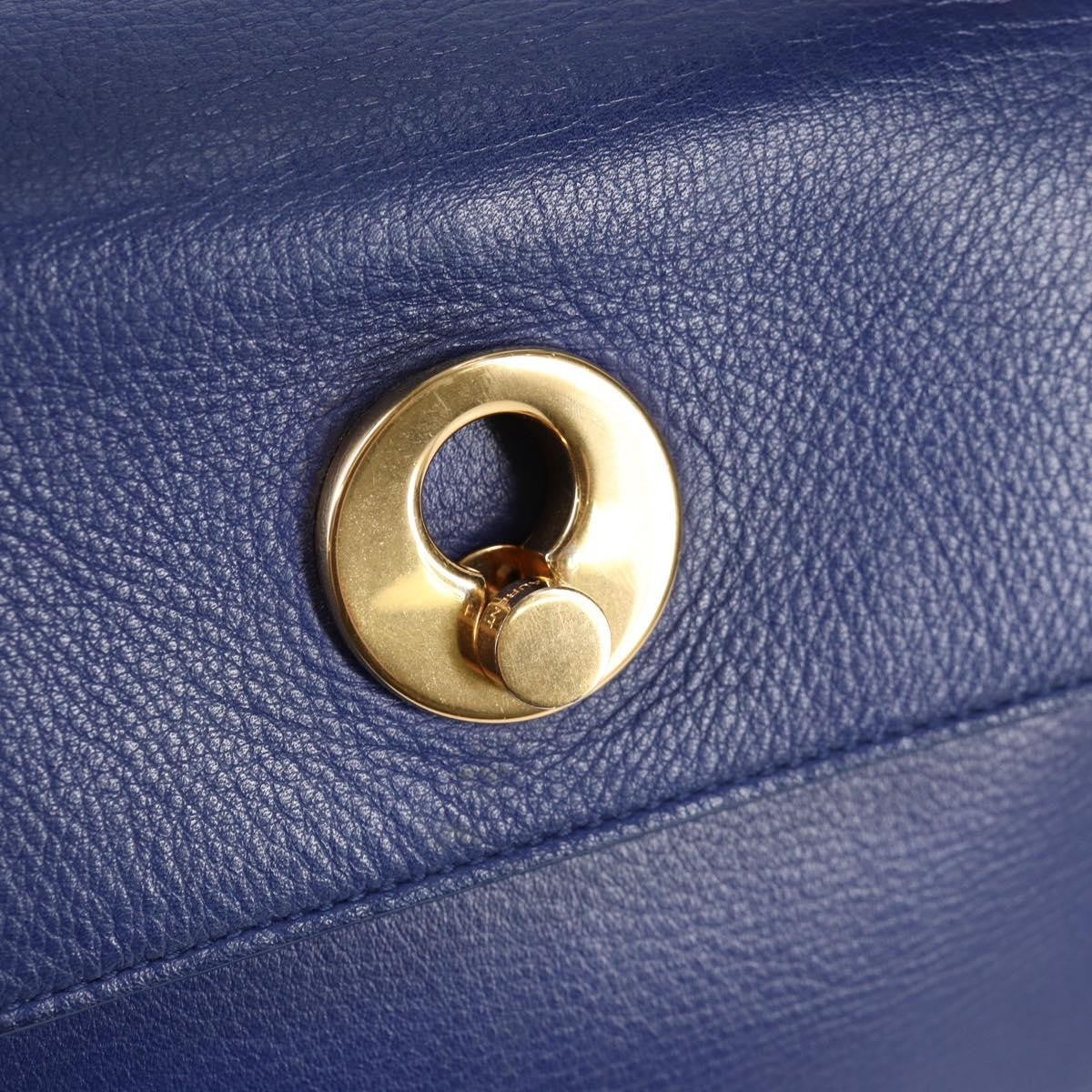 Saint Laurent Muse Two Bag Leather With Canvas Blue Leather Shoulder Bag Bag (Pre-Owned)