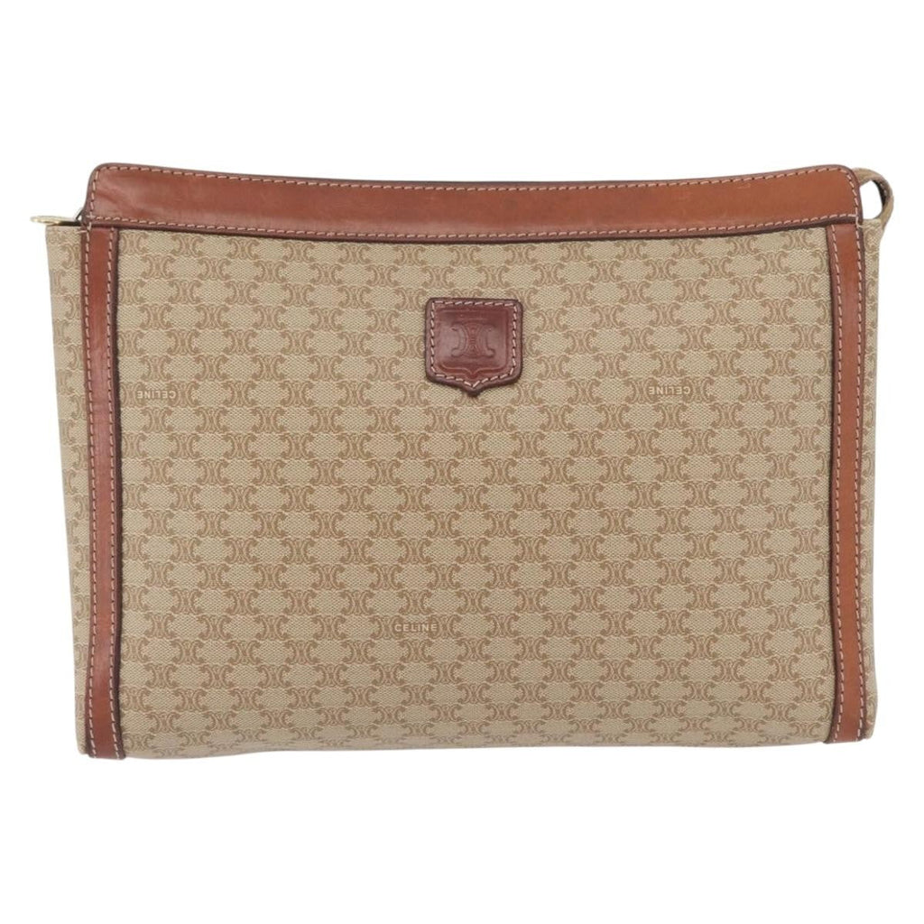Celine Macadam Pochette Canvas And Leather Beige Canvas Clutche & Pouche Bag