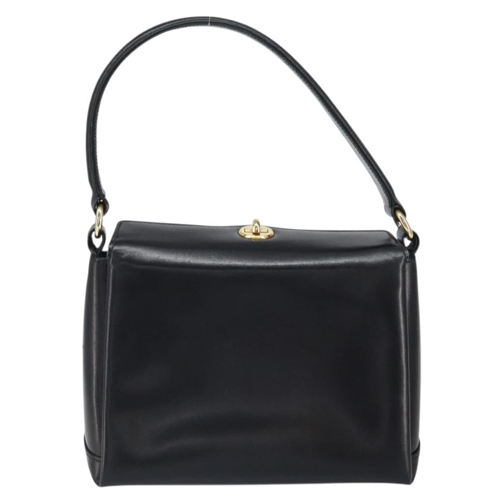 Gucci Vintage Handbag Leather Black Leather Handbag (Pre-Owned)