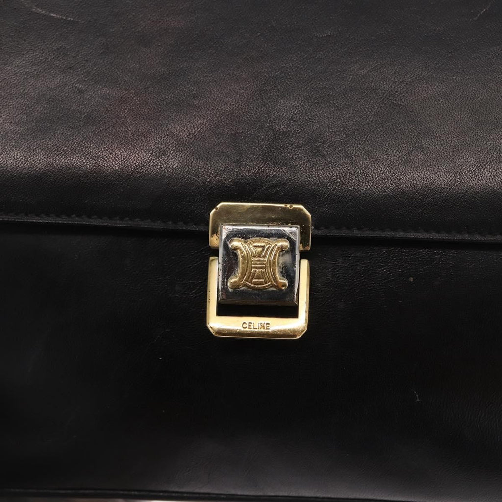 Celine Handbag Leather Black Leather Handbag